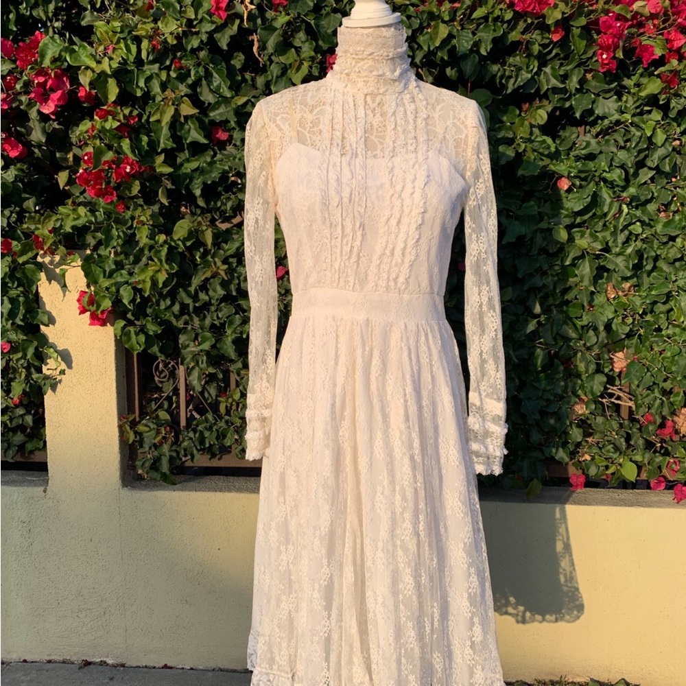 Vintage Prairie Wedding Dress, Boho Wedding Dress, Rustic, Cottagecore - Picture 3 of 10